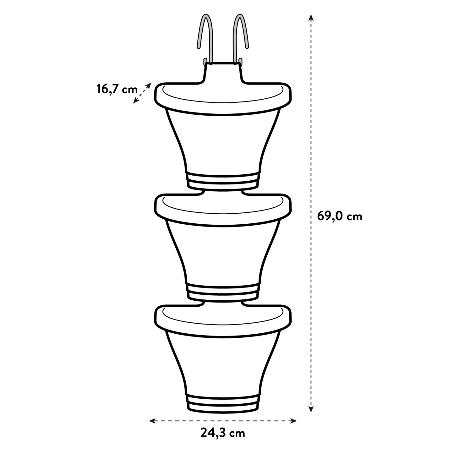 Corsica Vertical Forest 24Cm Set/3 (Blue)