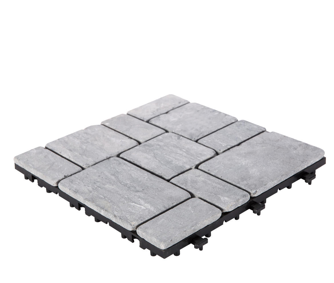 Grey Natural Travertine Decking Tile (Pack of 6)